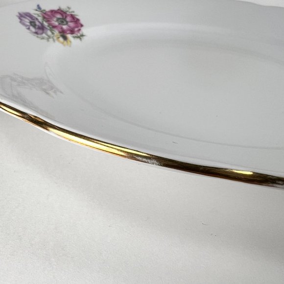 Vintage Bohemia Plate Ceramic Works Czechoslovakia Floral Daisies - Picture 12 of 15